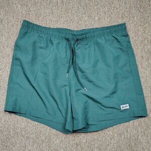 BATHER Swim Trunks Men's XL Green Lined Drawstring Polyester Preppy Summer